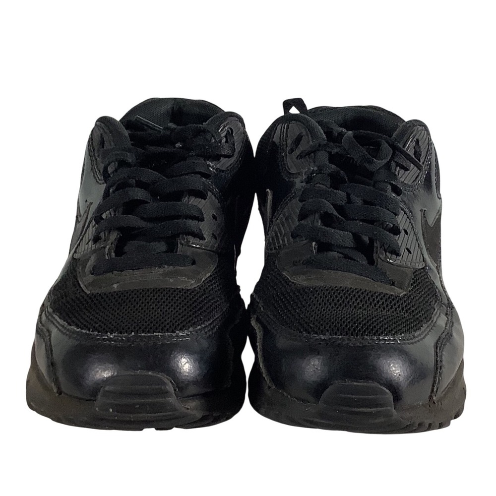 Nike Air Max 90 Triple Black Patent Leather Mesh Sneakers 443817-002 Womens 8.5